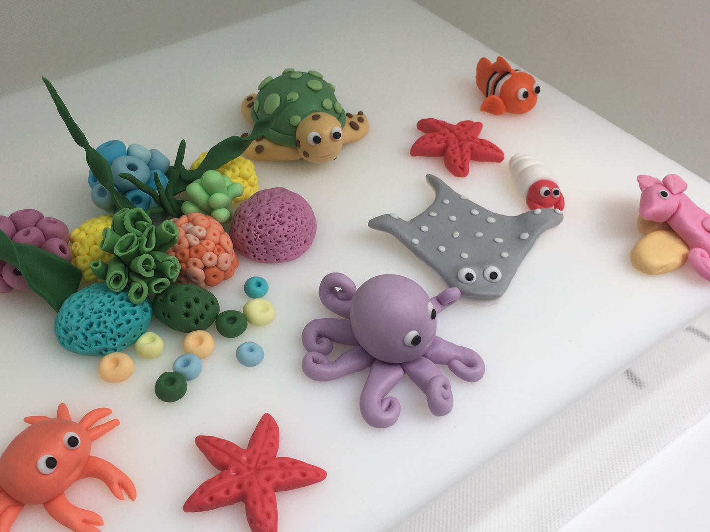 Underwater Sea Creatures, Seabed Fondant Cake Toppers