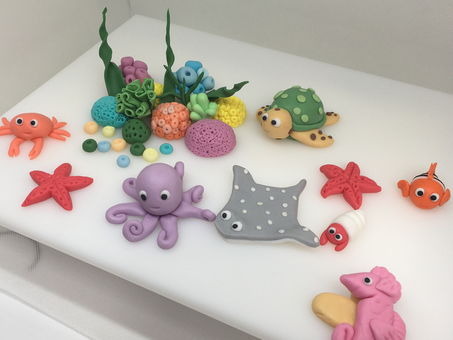 Underwater Sea Creatures, Seabed Fondant Cake Toppers