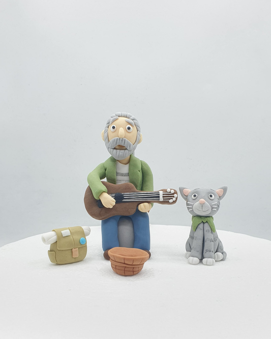 Busker and The Cat Fondant Cake Toppers