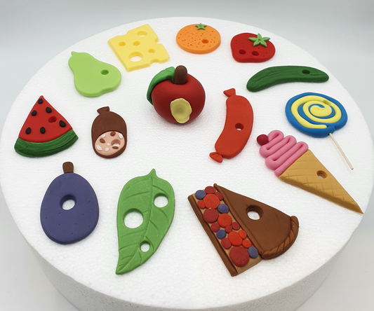Assorted Food Items Cupcake Fondant Cake Toppers