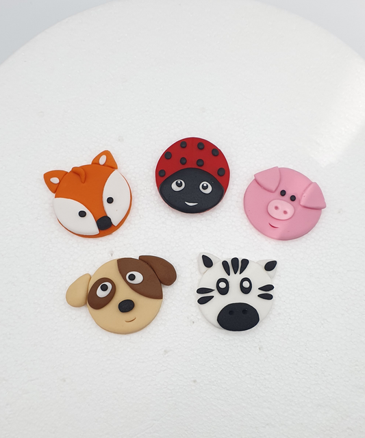 Assorted Animal Cupcake Fondant Cake Toppers