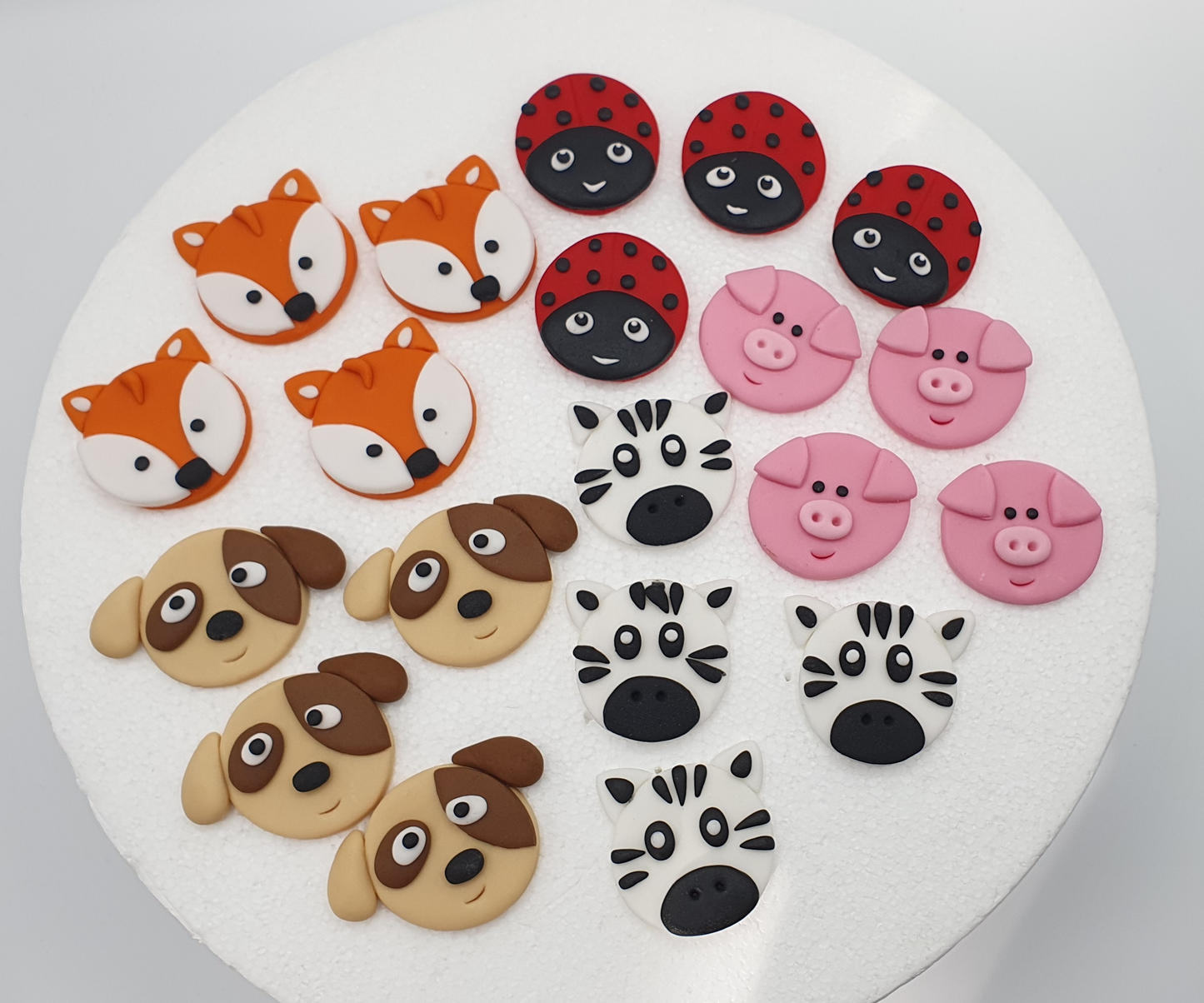 Assorted Animal Cupcake Fondant Cake Toppers