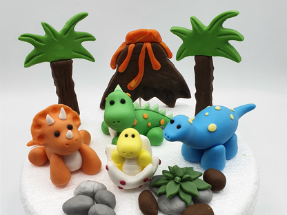 Dinosaur Friends Fondant Cake Toppers
