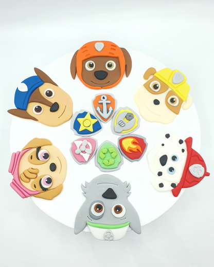 Assorted PAW Patrol Cupcake Fondant Cake Toppers