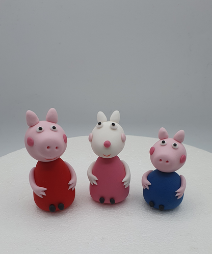 Peppa Pig Inspired (Unofficial) Fondant Cake Toppers
