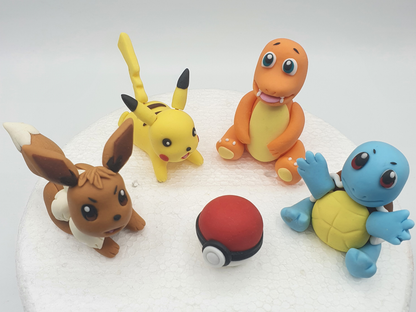 Pokemon Inspired (Unofficial) Fondant Birthday Cake Toppers