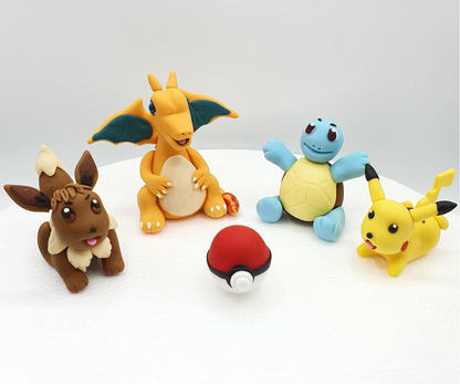 Pokemon Inspired (Unofficial) Fondant Birthday Cake Toppers